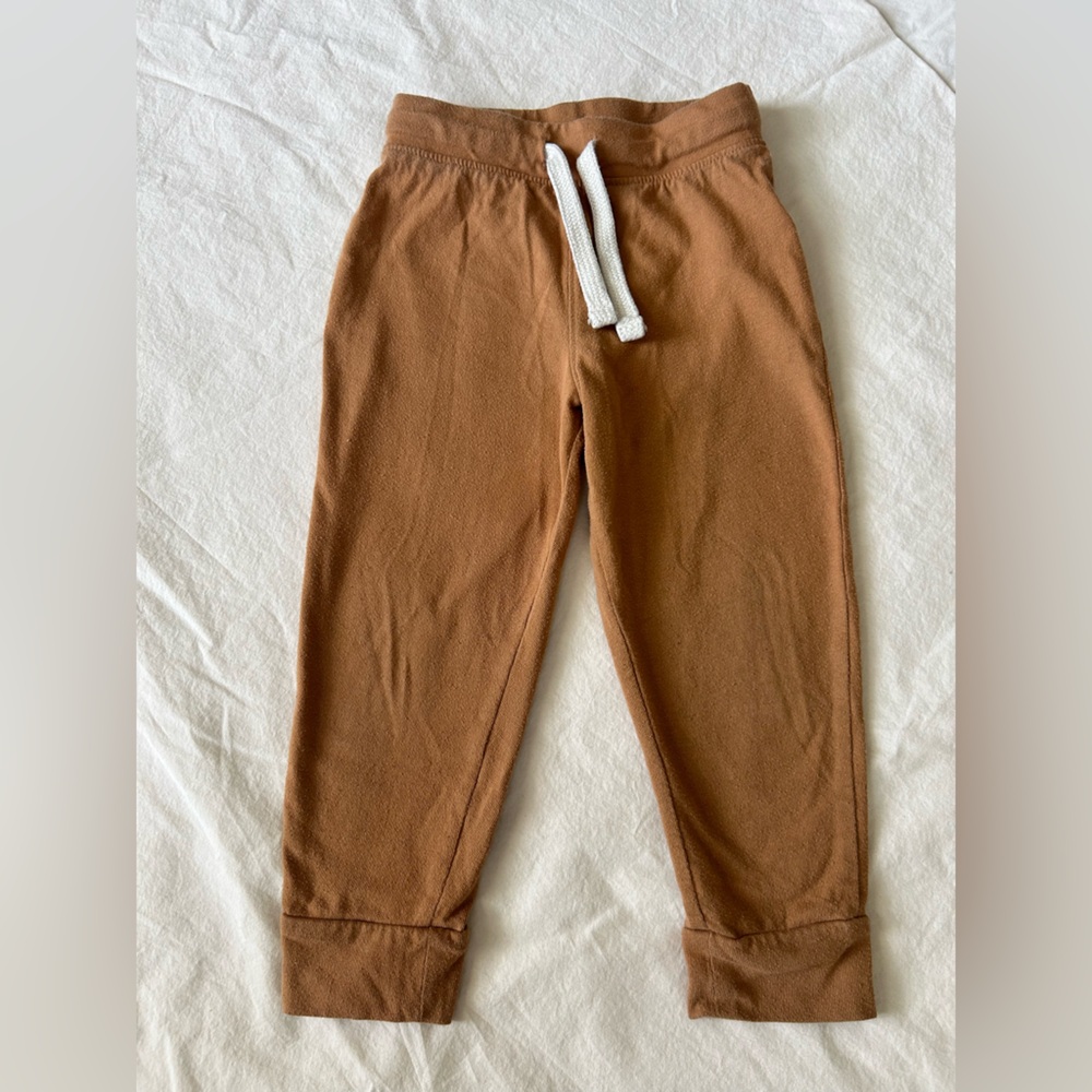 Brown Jogger Pants with White Drawstring